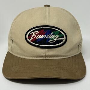 Vintage 90s Bandag Tires Hat Baseball Cap Interstate Tire Co Snapback Beige USA